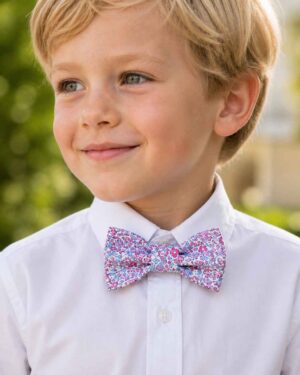 Nœud papillon enfant en Liberty Katie and Millie Pink