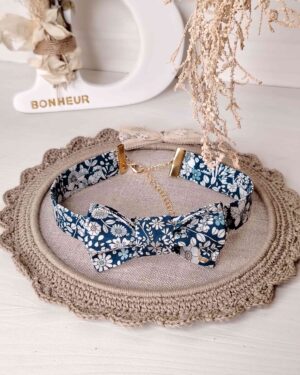 Nœud papillon femme Liberty June's Meadow bleu