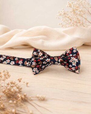 Noeud papillon et bretelles pour homme Liberty karen choice griotte mariage, made in France, fabriqué en Occitanie