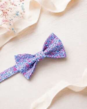 Noeud papillon et bretelles pour homme Liberty katie and millie pink, mariage, made in France, fabriqué en Occitanie