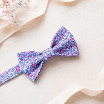 Noeud papillon et bretelles pour homme Liberty katie and millie pink, mariage, made in France, fabriqué en Occitanie