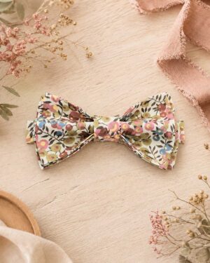 Noeud papillon pour homme Liberty wiltshire noisette, mariage, made in France, fabriqué en Occitanie