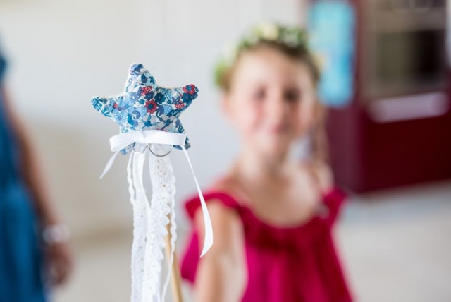 Baguette magique en tissu liberty bleu