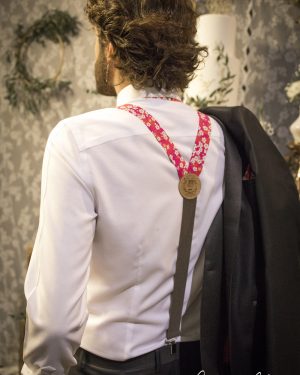 Mademoiselle Pap' et cie made in France noeud papillon bretelles liberty Mitsi hibiscus salon du mariage 2020