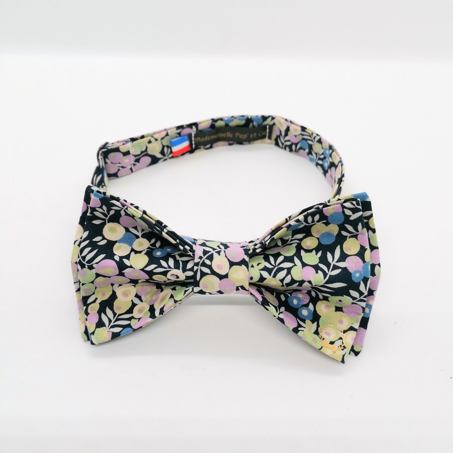 Mademoiselle pap’ et Cie noeuds papillons made in France Liberty Wiltshire bleu mauve