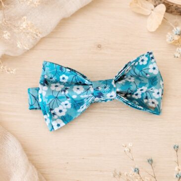 Noeud papillon et bretelles pour homme mitsi menthe bleu, mariage, made in France, fabriqué en Occitanie