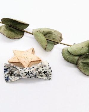 Barrette en Liberty Adelajda greige bleu