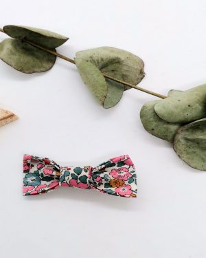 Barrette en Liberty Betsy Ann rose foncé