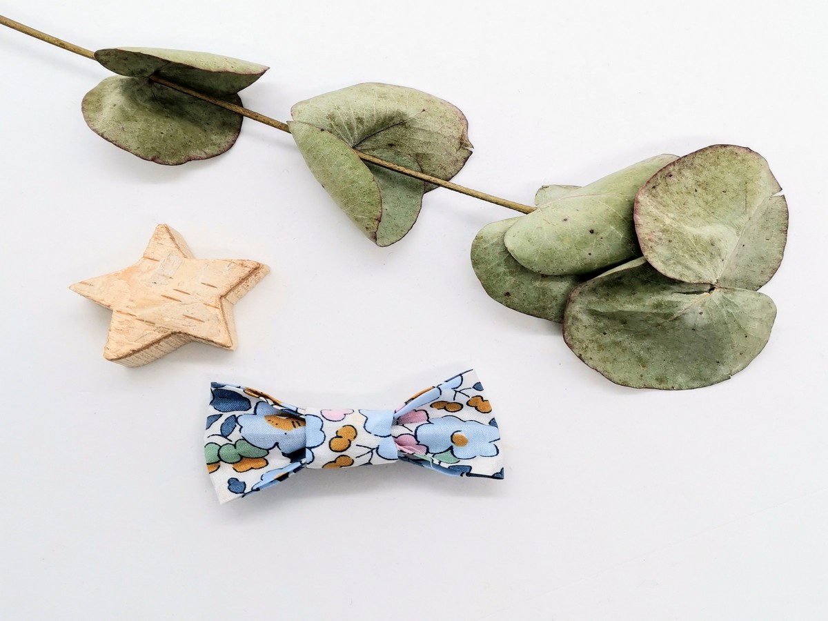 Mademoiselle Pap’ et Cie Mariage Made in France accessoire cheveux coiffure barrette Liberty Betsy Denim