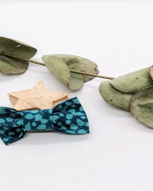 Barrette en Liberty Glenjade green turquoise