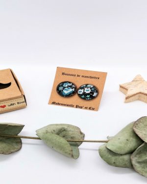 Boutons de manchettes rond cuivre en Liberty Phoebe and Jo