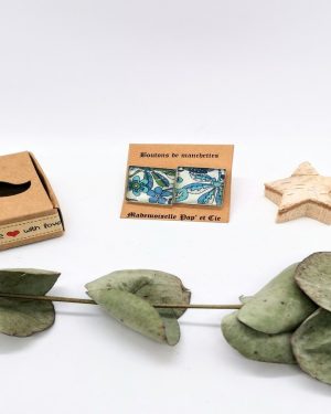 Boutons de manchettes carrés argent en Liberty Trumbling Wine