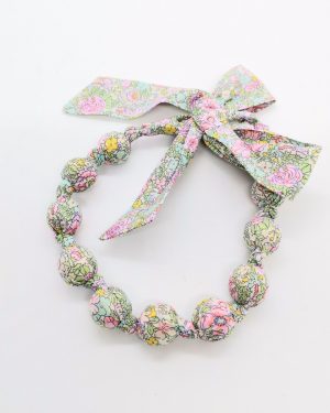 Collier boule en Liberty Amelie rose