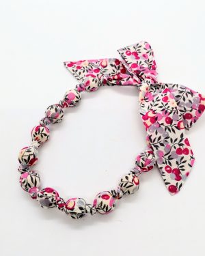 Collier boule en Liberty Wiltshire Bougainvillée