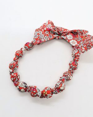 Collier boule en Liberty June's Meadow Rouge
