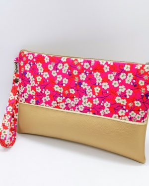 Pochette à main en Liberty Mitsi Hibiscus