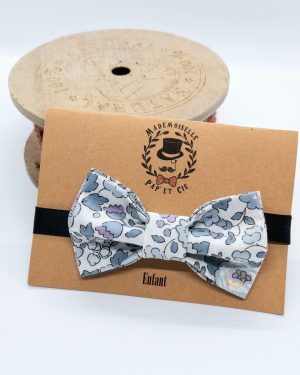 Nœud papillon ajustable enfant Liberty Betsy Platine