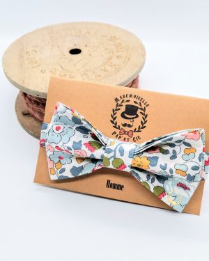 Noeud papillon homme en Liberty Betsy Porcelaine