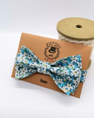 Noeud papillon homme en Liberty Petal Wish Turquoise