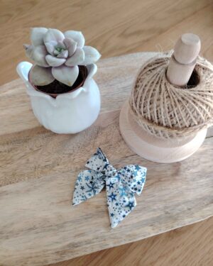 Barrette "luxe" en Liberty Adelajda Bleu