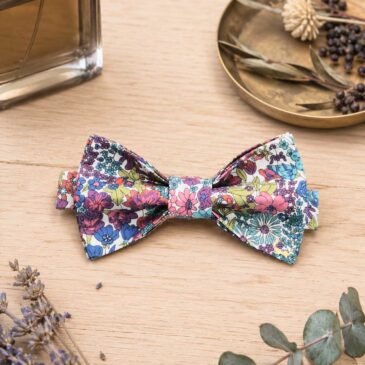 Noeud papillon pour homme Liberty margaret annie figue, violet, bleu, mariage, made in France, fabriqué en Occitanie
