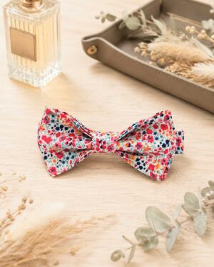 Noeud papillon pour homme Liberty Phoebe Tequila Sunrise, orange corail, mariage, made in France, fabriqué en Occitanie