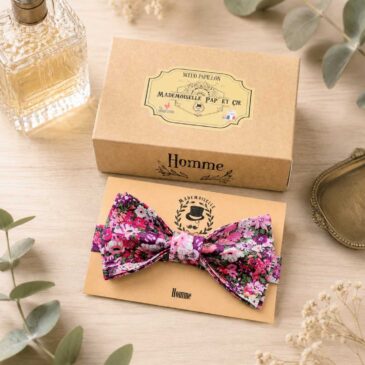 Noeud papillon pour homme Liberty thorpe Hill Rosy Pink, rose, mariage, made in France, fabriqué en Occitanie