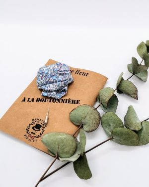 Boutonnière en Liberty Eloise Bleu