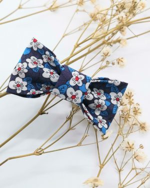 Barrette en Liberty Ffion Bleu foncé