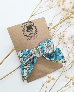 Barrette modèle "luxe" en Liberty Swirling Petal Bleu