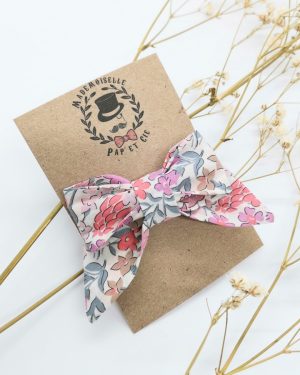 Barrette modèle "luxe" en Liberty Sweet May Fuchsia Pink