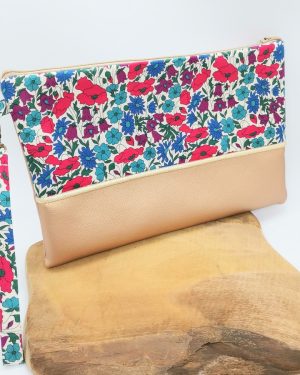 Pochette à main en Liberty Poppy And Daisy canard