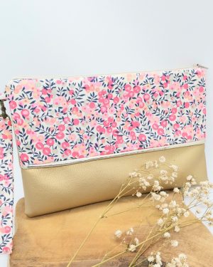 Pochette à main en Liberty Wiltshire Pois de Senteur