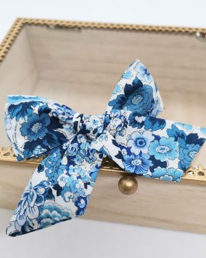 Barrette modèle "luxe" en Liberty Elysian Day Bleu