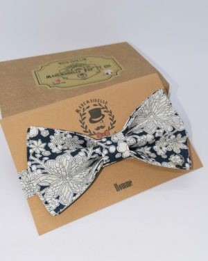 Noeud papillon homme en Liberty Buzz Blossom marine
