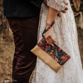 Pochette à main en Liberty Ciara Petrole