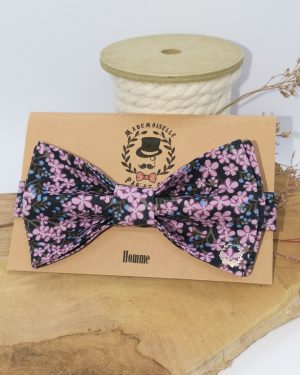 Noeud papillon homme en Liberty Star Anise Pink