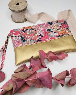 Pochette à main en Liberty Blackburn Pink