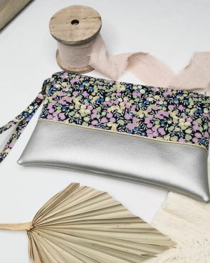 Pochette à main en Liberty Wiltshire Bleu Mauve