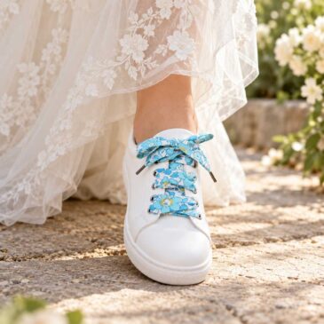 lacets baskets, converses, sneakers, docs mariage made in france en liberty of london betsy mint, bleu turquoise