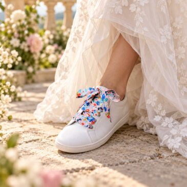 lacets baskets, converses, sneakers, docs mariage made in france en liberty of london california bloom rose et bleu