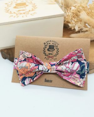 Noeud papillon homme en Liberty Blackburn Pink