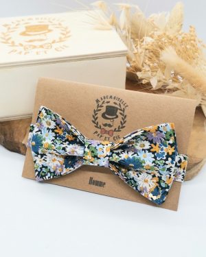 Noeud papillon homme en Liberty Libby Bleu