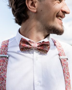 accessoire homme, femme, Dress Code de cérémonie chapeau, nœud papillon, bretelles, Made in France en Liberty of London Mademoiselle Pap' et Cie