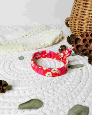 Bracelet jonc à nouer fin Liberty Mitsi Hibiscus