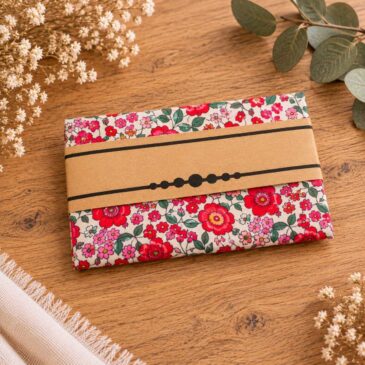 pochette costume homme mariage cérémonie, made in France en Liberty of London d'anjo rouge