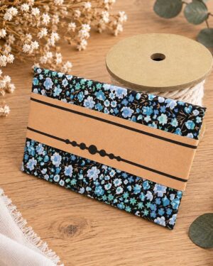 pochette costume homme mariage cérémonie, made in France en Liberty of London phoebe and jo, marine , bleu et vert