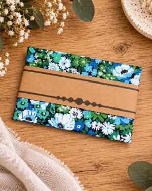 pochette costume homme mariage cérémonie, made in France en Liberty of London thorpe vert