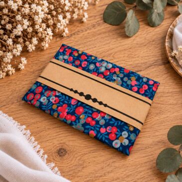 pochette costume homme mariage cérémonie, made in France en Liberty of London wiltshire nausicaa, rouge et marine