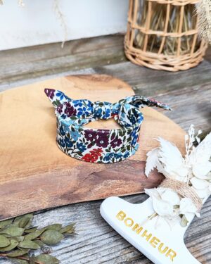 Bracelet jonc à nouer large Liberty Sweet May Blue Red